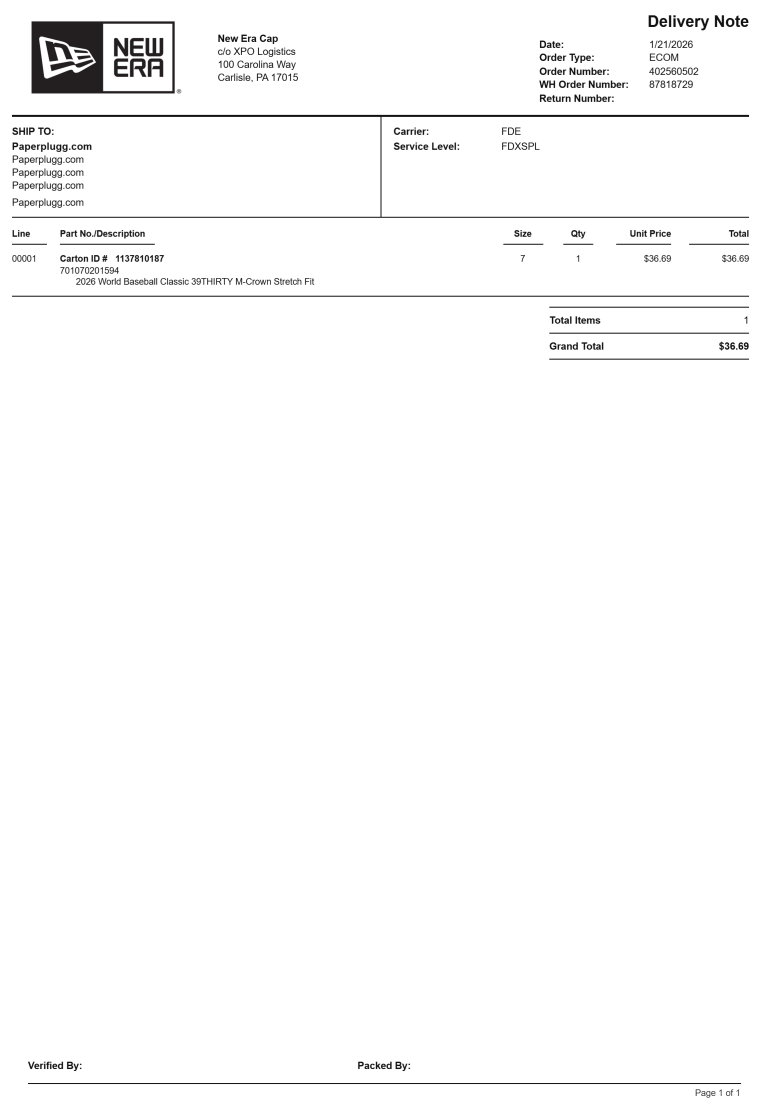 New Era fake delivery note generator - packing list receipt generator